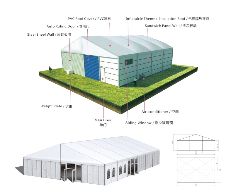 Outdoor warehouse tents accessories