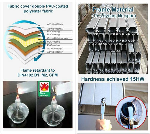 Trade show marquee tent material