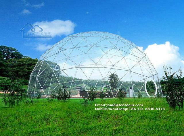 Transparent geodesic dome tent