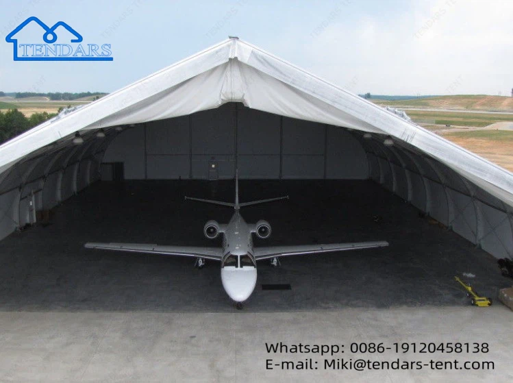 Curved Airplane Parking Tent
