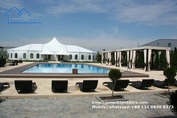 Easy Up High Peak Aluminium Marquee Tent End With Octagon Tent For Ceremony