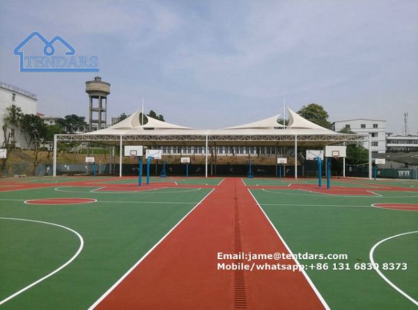 Pvdf White Membrane Fabric Basketball Tent Building for Outdoor Permanent Structure Shelter